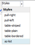 WYSIWYG style dropdown